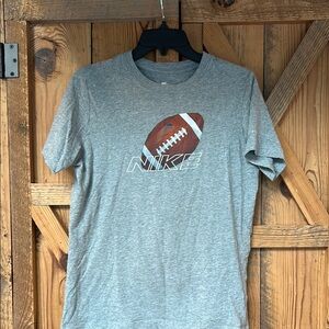 Nike Gray Short Sleeve Tee with Football Graphic